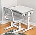 VIVO Gray Height Adjustable Childrens Desk and Chair Set | Kids Interactive Workstation