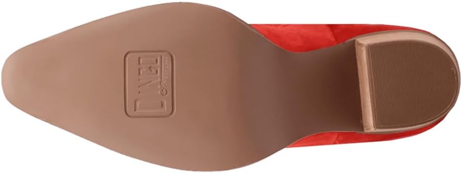 Dingo Womens Evita Embroidered Snip Toe Dress Boots Over the Knee Mid Heel 2-3" - Red