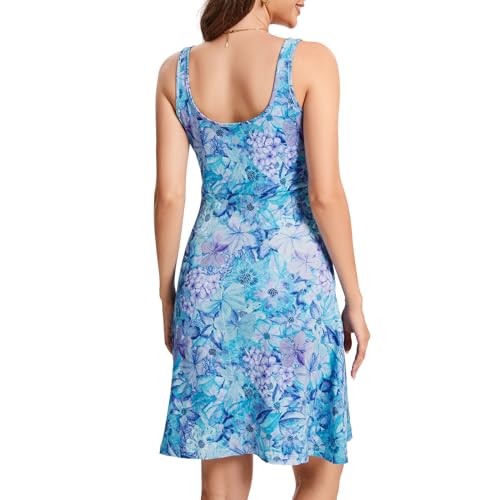 Image of Women's UPF 50+ Tank Dress A-Line with Pockets Breathable Quick Dry Sun Protection for Hiking Camping Beach Outdoor