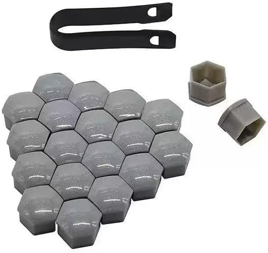20 PCS Lug Nut Covers for MG Zs EV 2016-2022, Lug Nut Covers Wheel Center Caps Tire Screw Cap Wheel Caps for Tires Bolt Covers Caps,Grey-17mm