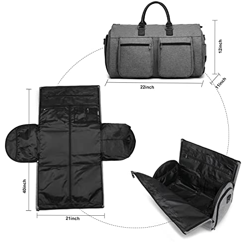 Rolling Garment Bags,Garment Bag With Wheels Travel Garment Bag With Shoe Compartment Rolling Duffle Bag With Wheels Trolley Suit Bag Overnight Weekender Bags For Women Or Men-Grey #TOP4