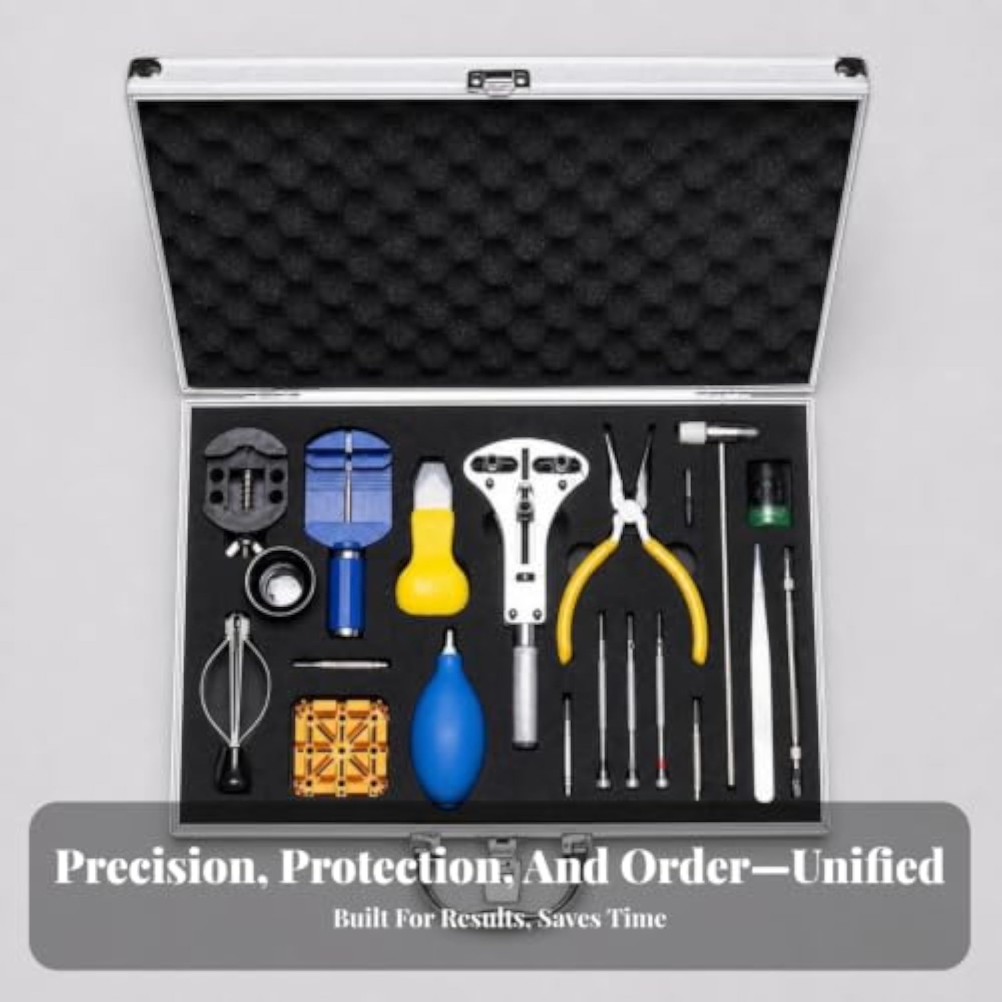 Professional Watch Repair Tool Kit with Aluminum Case