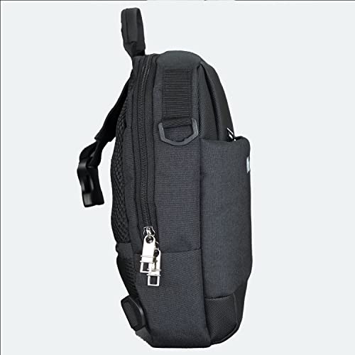 Motevia 3 * 1 Backpack Shoulder Bag For Men And Women With Adjustable Sling Bag Main Compartment Padded Inside Two Front And Back Zipper Pockets, With Practical Divider And Large Space (Black)