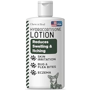 Chew + Heal Labs Hydrocortisone Lotion for Dogs – 4 oz Anti Itch Cream for Irritated Skin, Flea Bites, Itching, and More – Made in the USA