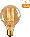 Produktbild 4er pack Edison Tungsten Filament Glühbirne E27 40W, G80, Retro Antike Curved Filament, goldenem Glas, Klassisch Leuchtmittel, Dimmbar, für Restaurant Café Pendelleuchte Hängelampe Wandlampe