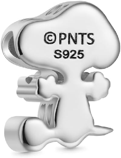 GNOCE Peanuts Snoopy Sitting Embraces Birthstone Charm for Women, S925 Sterling Silver Dangle Charms for Women Wife, Valentine‘s Day, Mother’s Day Jewelry