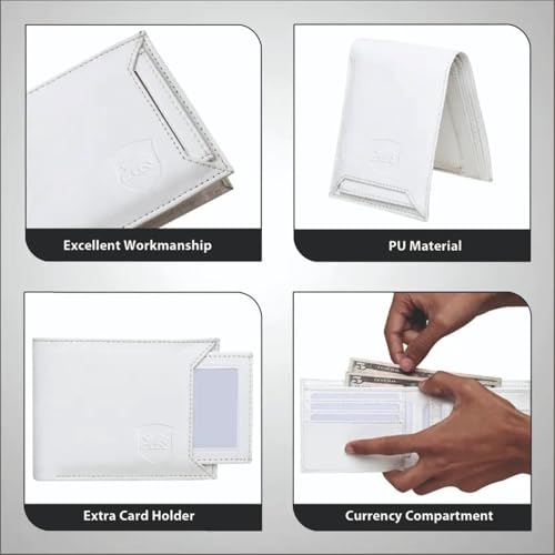Image of SAMTROH Pu Leather Wallet for Men, White