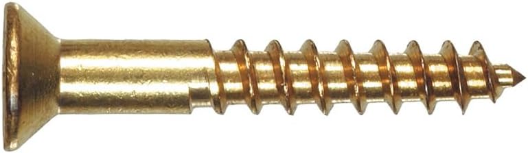 Hillman No. 8 x 1 in. L Phillips Flat Head Brass Wood Screws 100 pk