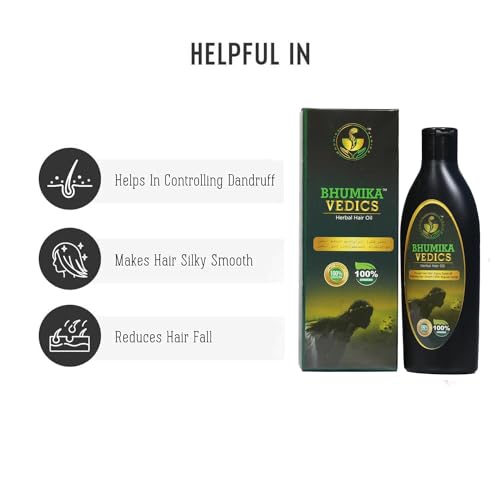 Bhumika Vedics Herbal Hair Oil For Men & Women | Promotes Hair Growth & Reduces Hair Fall | With Indigofera,Aloe vera,Neem, Amla, Bhringraj and Coconut Oil 200 ml - Image 5