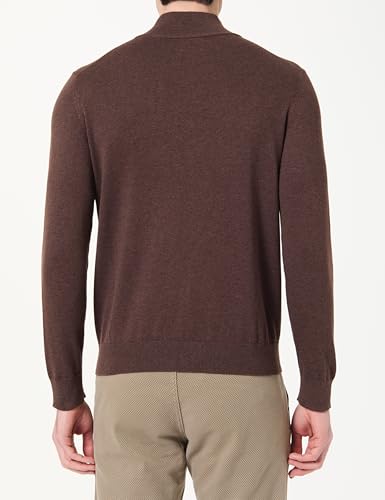 GANT Classic Cotton Half Zip Pull-Over, Marron mélangé, S Hommes