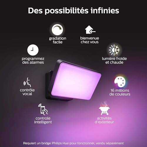 Philips Hue and Color Ambiance Projecteur Extérieur DISCOVER Aluminium - vue 6