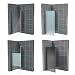 Produktbild Walkin Dusche Nano ESG 10mm in vielen Designs 2000mm x 1400mm satinierter Mittelstreifen Duschabtrennung Duschtrennwand Echtglas