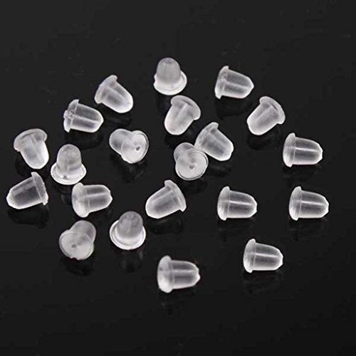 Siurnby Clear Earring Backs Safety Rubber Earring Back Pads, 500 Pieces in Package