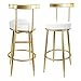 Skórzane stołki barowe z wysokim oparciem, krzesło barowe do domu, kuchni, blat, stołki barowe ze złotymi metalowymi nogami, wysokość siedziska 65 cm, wsparcie 150 kg
