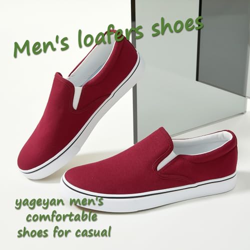 Image of yageyan Mens Slip on Sneakers Loafers Shoes Canvas Black Shoes Canvas Blue Casual Fashion Shoes