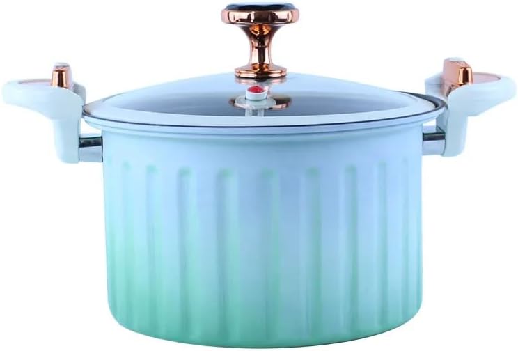 Panela de Pressão de Ferro Fundido 12L com Alças e Tampa, Azul