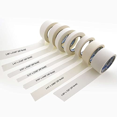 Image of BAZIC 0.71 inch X 2160 inch (60 Yards) General Purpose Masking Tape | tears by hand and writes on for painting and labeling