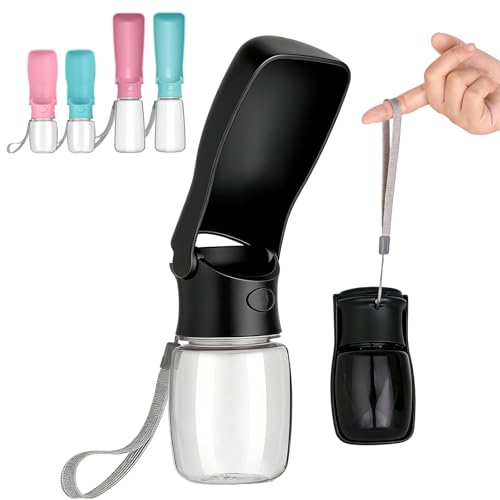 Portable Foldable Dog Water Bottle 12oz (Black)