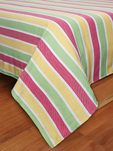Image of AIRWILL, 200GSM Handloom Cotton Double Bedsheet with 2 Pillow Covers (Roman Stripe)