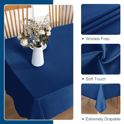 DWCN Blue Tablecloth - 54 x 54 Inch - Waterproof Stain and Wrinkle Resistant Washable Square Table Cloth, Decorative Fabric Table Cover for Kitchen Dining Room Party and Outdoor Use, Royal Blue by DWCN - Used condition - Image 2
