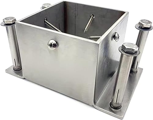 Base de poste de acero inoxidable 304 de 20,32 cm, cuadrada, 4 mm de grosor, resistente, ideal para cubiertas, pérgolas, buzones y vallas. Calidad de grado comercial