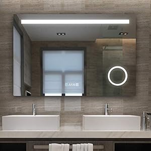 LISA Badkamerspiegel met verlichting 100 x 60 cm LED badkamer muur spiegel koudwit met touchschakelaar anti-condens A++