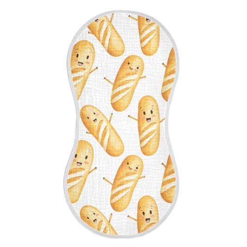 vvfelixl Cute Baguettes Burp Cloths for Baby Boy Girls Baby Washcloths Burp Rags 1 Pack