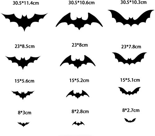 64Pcs 3D Bat Stickers, Halloween Party Scary Bat Murals Diy Home Window Decoration, Removable Bat Stickers For Indoor And Outdoor Halloween Wall Decorations #TOP7