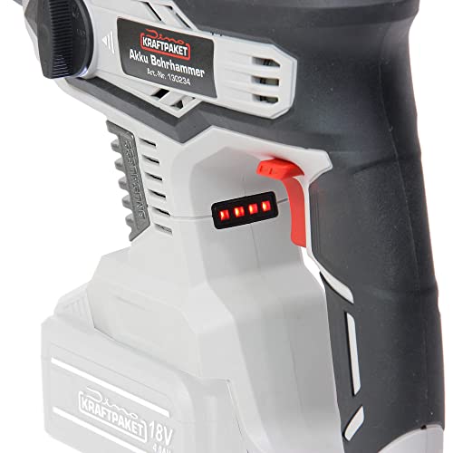 Dino KRAFTPAKET 18V-22 Bürstenloser Akku Bohrhammer SDS-plus (max. Schlagenergie 2.2 Joule, Bohrleistung: Beton: 22mm… – Bild 4