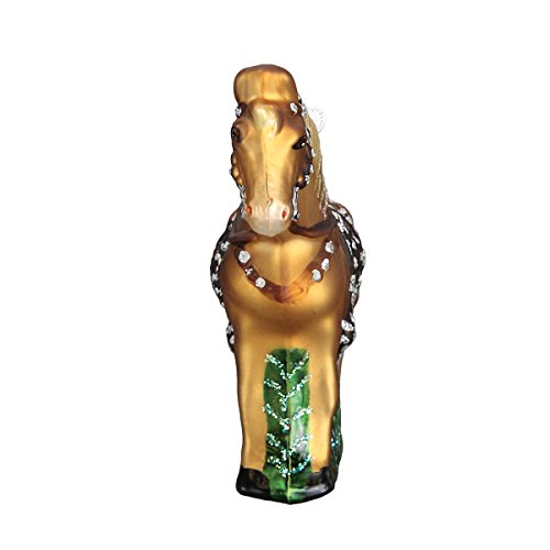 Old World Christmas Selection of Horses Glass Blown Ornaments for Christmas Tree Western, Brown, 3inch x 3. 5inch x 1inch - Image 3