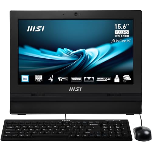 MSI Pro AP162T ADL All-in-One PC/workstation Intel® N N100 39.6 cm (15.6) 1920 x 1080 pixels Touchscreen 4 GB DDR4-SDRAM 256 GB SSD Wi-Fi 6 (802.11ax) Black