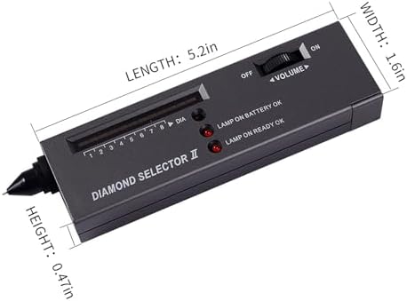 Diamond Tester with LED Indicator, 60X Magnifying Glass, Fast Warm-up, Accurate & Easy-to-Use Professional Diamond Testing Tool for Jewelry Evaluation