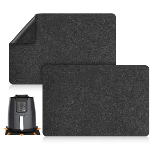 Aieve Heat Resistant Mat for Air Fryer, 2 Pcs Kitchen Heat Protector Mat with Appliance Sliders Function for Ninja Air Fryer, COSORI, Tower, Coffee Maker, Microwave