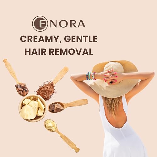 Image of ENORA Brazilian Face Wax for Women | India's 1st Liposoluble Stripless Wax | With Spatula | Natural Ingredients | For Upper Lips, Chin, Cheeks & Hairline (250 g, WHITE CHOCOLATE)
