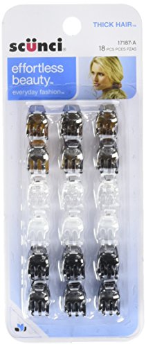 Pinzas mini para cabello grueso Scunci 18 piezas miniatura 1