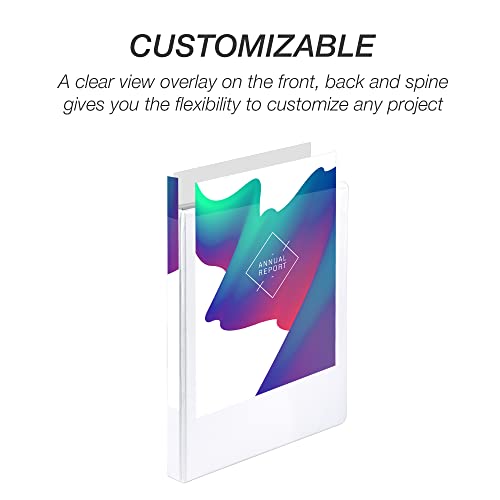 Samsill Economy 0.5 Inch 3 Ring Binder, Made In The Usa, Round Ring Binder, Customizable Clear View Cover, White, 4 Pack (Mp48517) #TOP5