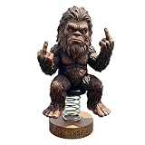 Bigfoot “Zero Fucks Given” Bobblehead,Funny Bigfoot Bobblehead Dashboard Ornament, “Zero Fucks Given” Novelty Middle Finger Figurine Car Decoration, Humorous Decor Gift