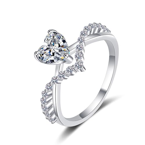 Bague moissanite 1 ct StarGems argent 925 plaqué platine RX085