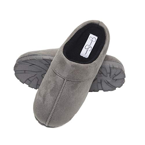 Jessica Simpson Microsuede Clog Slippers with Plush Microterry Lining and Indoor/Outdoor Sole