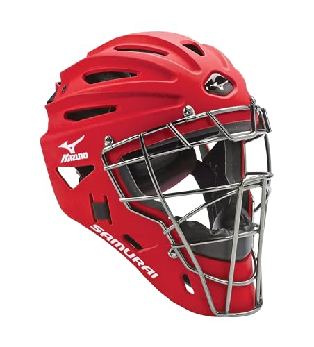 Mizuno Youth G4 Samurai Catcher's Helmet, Red