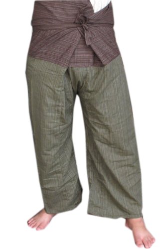 SUWARENE Zenza Fashion Frei Größe 2 Ton Baumwolle Streifen Thai Fisherman Hose Yoga Hosen gratis Größe ergänzenden * * Cover