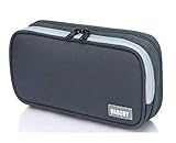 VASCHY Pencil Case, Medium Size Pen/Pencil Holder Pouch Bag with Double Zippers for Work School/Medical Gear Pouch Gray