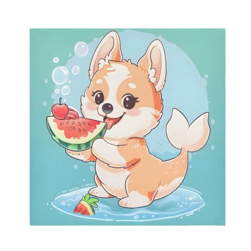 Servilletas de Tela Cute Corgi Mermaid 20x20 Pulgadas miniatura 1