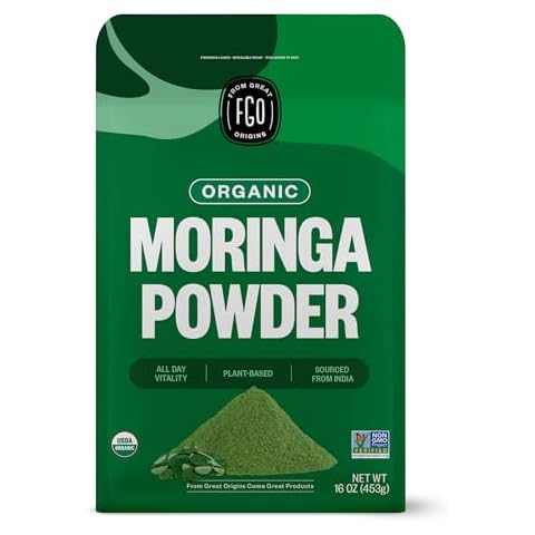 FGO Organic Moringa Oleifera Leaf Powder, from India, 16oz, Packaging May Vary (Pack of 1) Cover