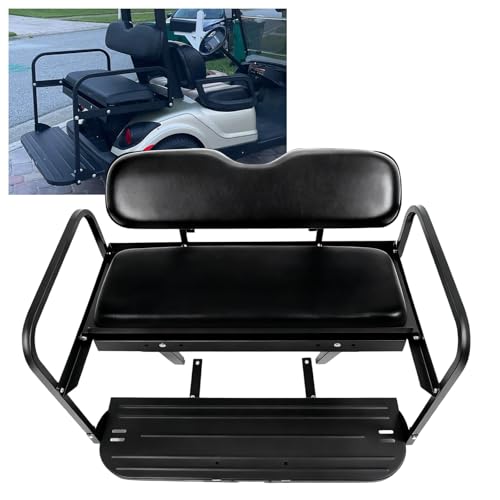 ECOTRIC Golf Cart Rear Seat Kit Compatible with 2007-2016 Yamaha Drive G29 Flip Up Folding down Back Seat Black