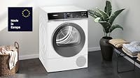 Siemens WQ46B2D41 iQ700, Wärmepumpentrockner 9 kg, Extrem Leise, varioSpeed, Halbe Beladung, Knitterschutz, autoDry, über Home Connect mit Waschmaschine verbinden, Selbstreinigung, Weiß – Ansicht 2