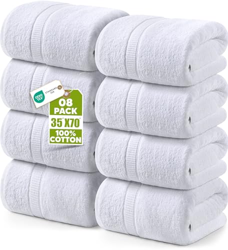 Utopia Towels Luxurious Jumbo Bath Sheets (8 Pack) 600 GSM