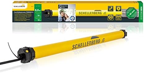 Schellenberg 21110 Rolladenmotor mit Funk neue Generation, 10 Nm, bis 6 m² Fläche, Funk Endlageneinstellung, für 40 mm Welle, 868,4 MHz, Funkfrequenz
