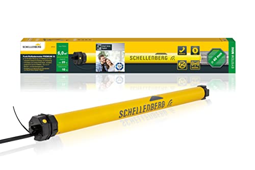 Schellenberg 21110 Rolladenmotor mit Funk neue Generation, 10 Nm, bis 6 m² Fläche, Funk Endlageneinstellung, für 40 mm Welle, 868,4 MHz, Funkfrequenz