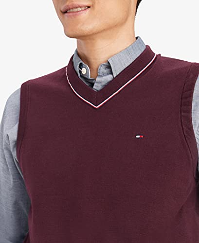 Tommy Hilfiger Mens Jackson Sweater Vest, Dark Cabernet, Medium Us #TOP2